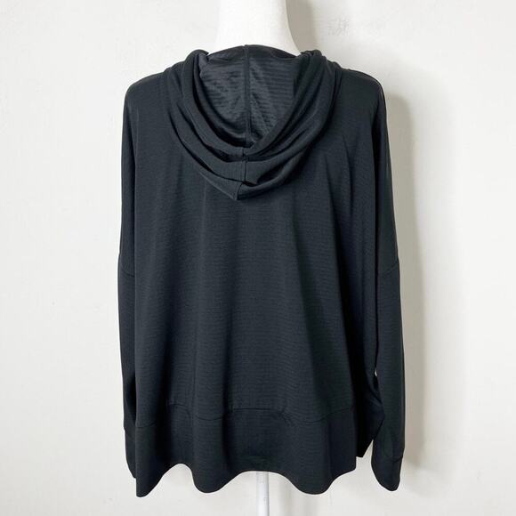 Mondetta Women's Ottoman Athletic Hoodie Top XL Black Oversized Boxy Long Sleeve - Picture 6 of 9